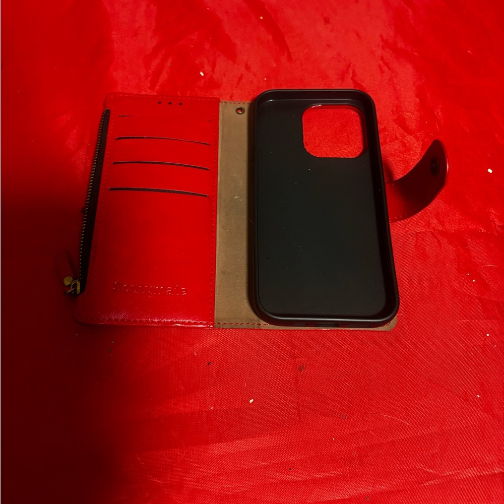 Iphone Red Wallet Phone Case Folio for Cell Phones